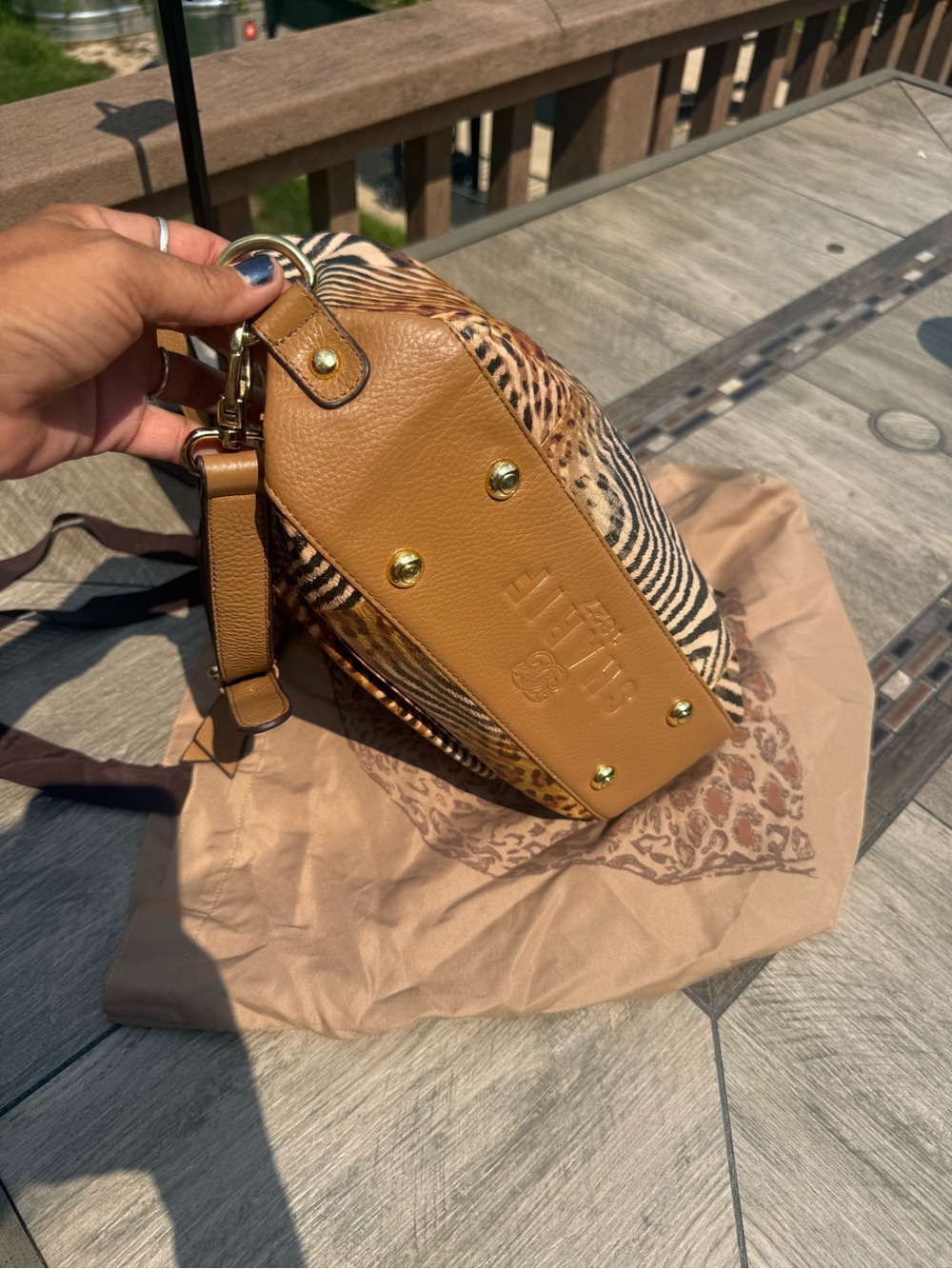 EUC Vintage Original by Sharif 1827 exotic genuine leather Hobo Shoulder Bag - Picture 7 of 13